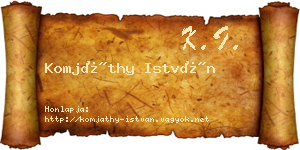 Komjáthy István névjegykártya